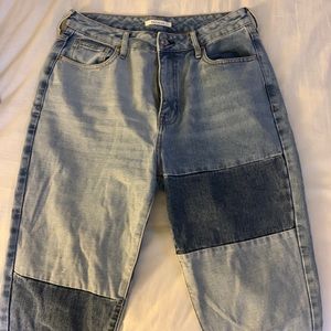 Pacsun patchwork crop mom jeans